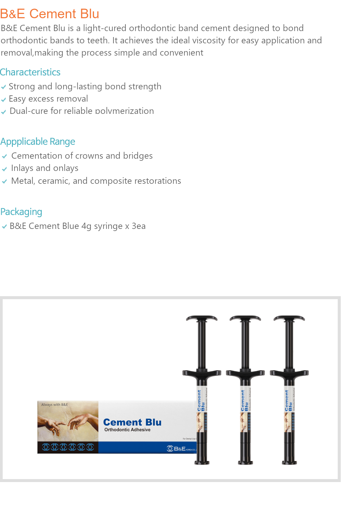 Cement blu tube 4g