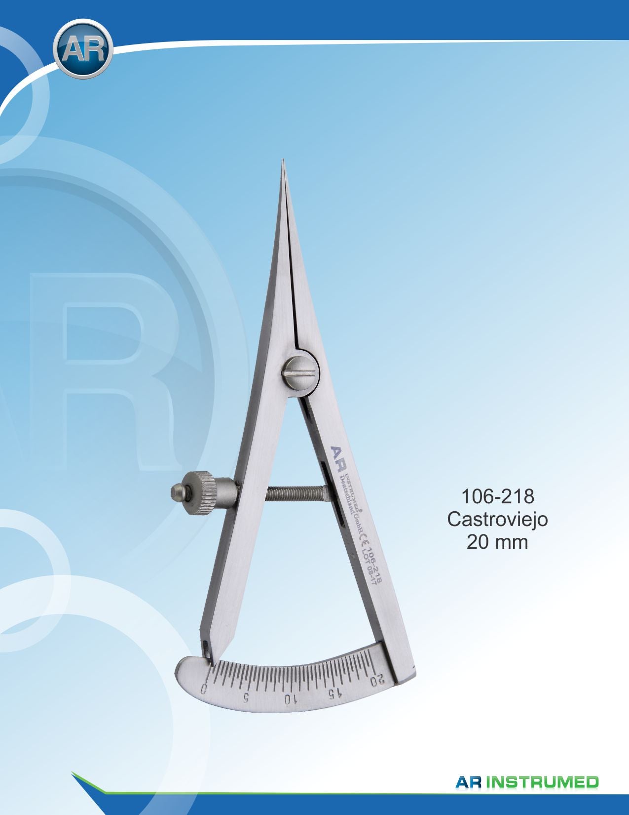 Castroviejo Caliper Straight 0-20mm | AR INSTRUMED