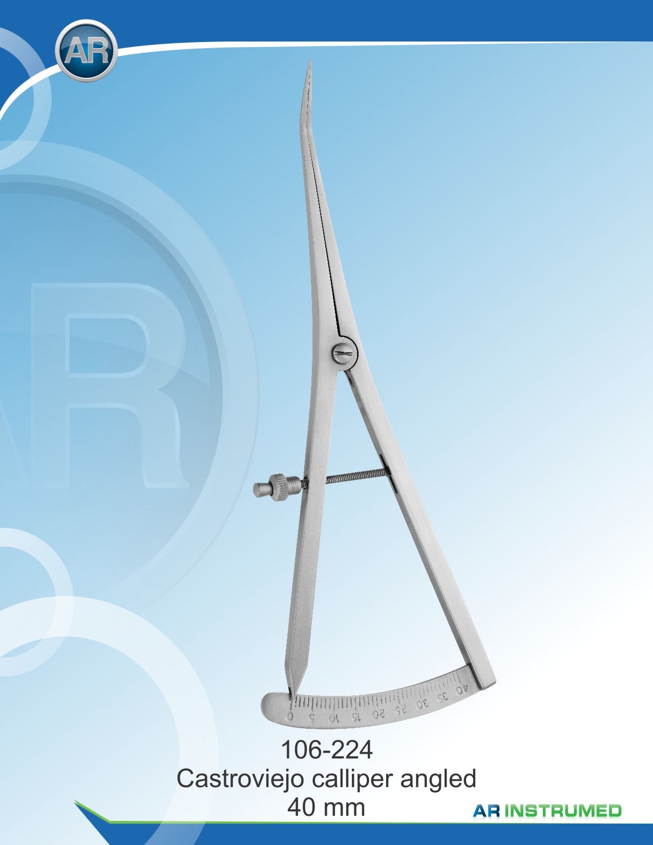Castroviejo Caliper Angled 0-40mm | AR INSTRUMED