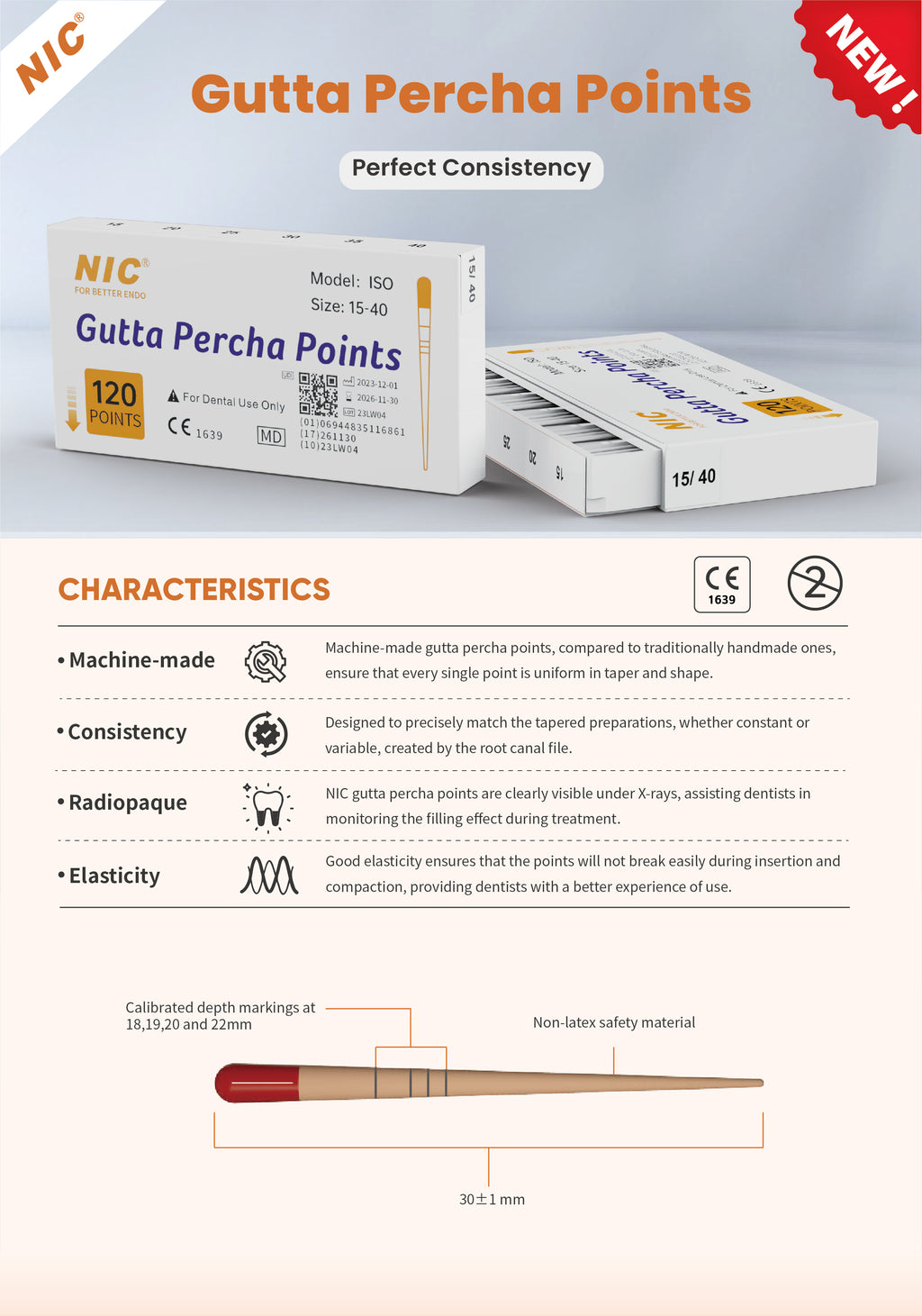 GUTTA PERCHA NIC TAPER