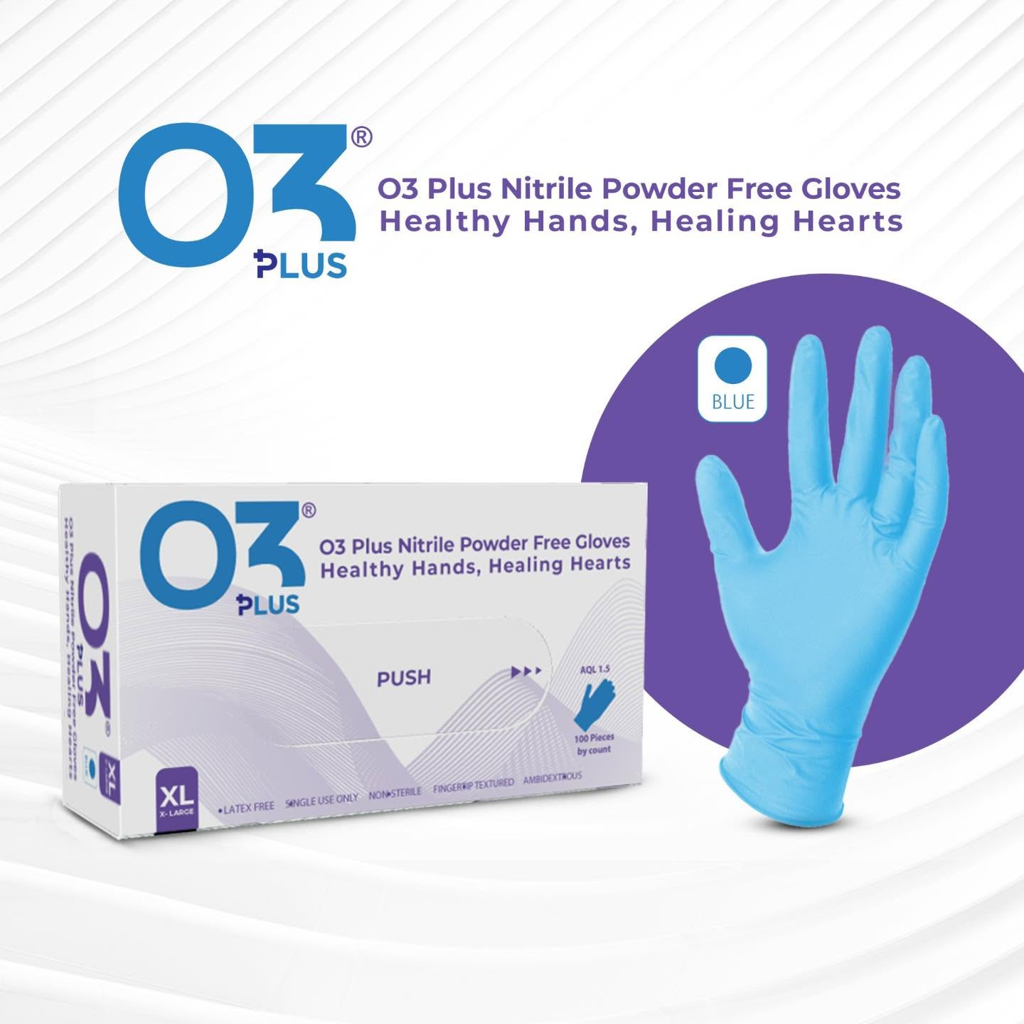 gloves nitrile powder free | O3 PLUS