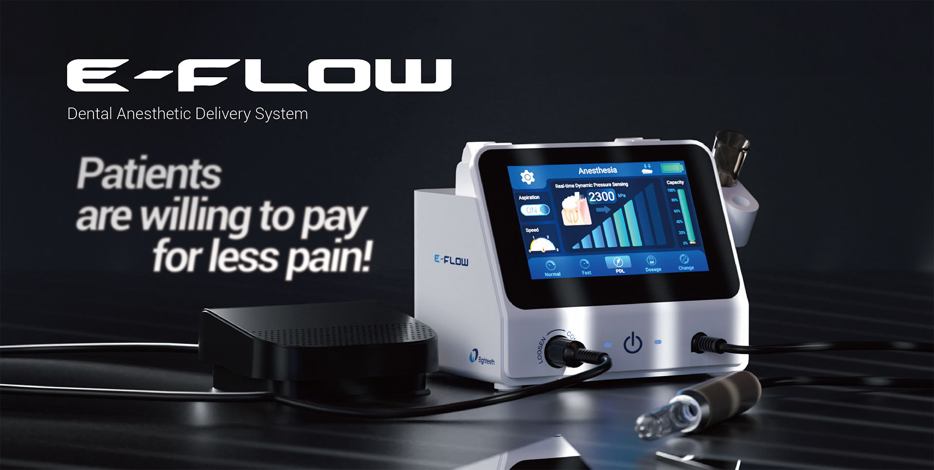 E flow anesthesia device
