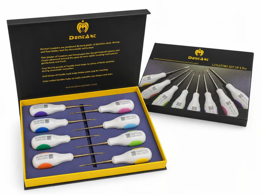 Luxator Set of 8 gold titanium coated | DENTART